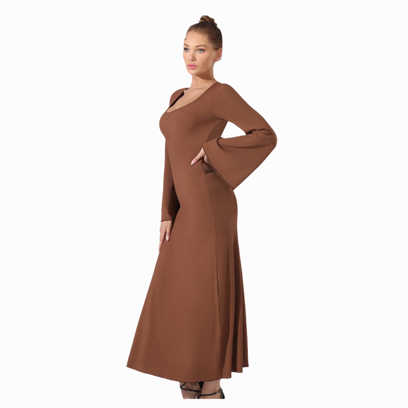 Women's Fashion Simple Solid Color Dress - Plush Fashions Shop 