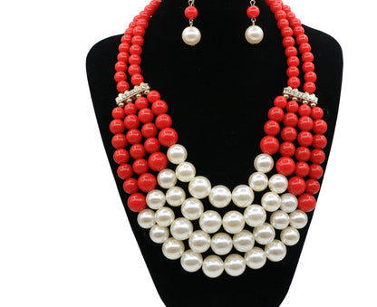 Multi Simulated Pearl Bohemian Jewelry Set - Plush Fashions Shop 