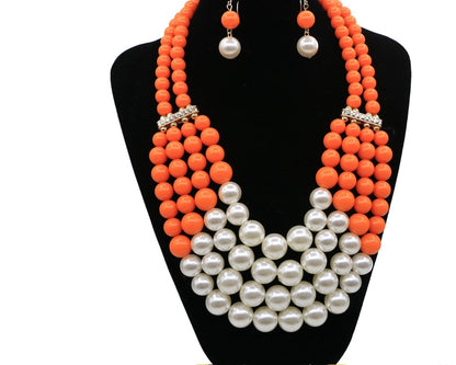 Multi Simulated Pearl Bohemian Jewelry Set - Plush Fashions Shop 