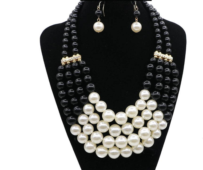 Multi Simulated Pearl Bohemian Jewelry Set - Plush Fashions Shop 