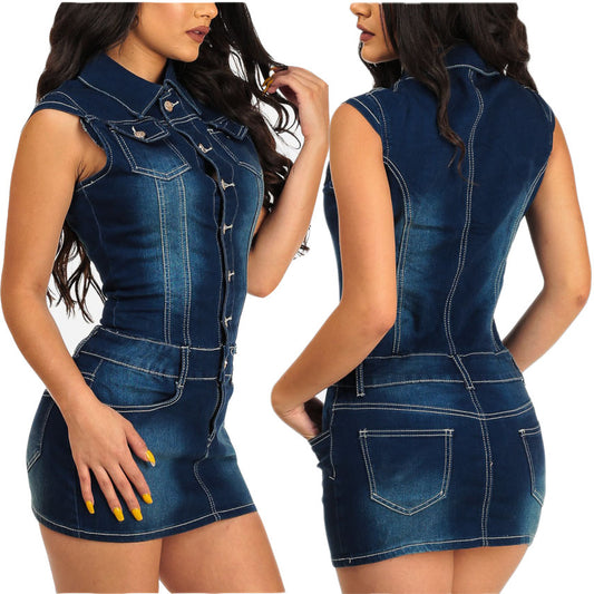 Women Denim dress - Plush Fashions Shop 