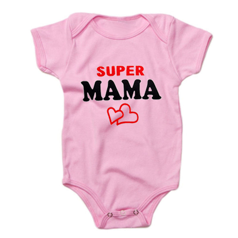 Funny Super Mama Papa Printed Baby Romper New Fashion For Boys & Girls - Plush Fashions Shop 