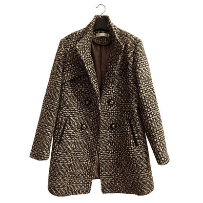 Fashion Thick Plaid woolen coat women's clothing - Plush Fashions Shop 