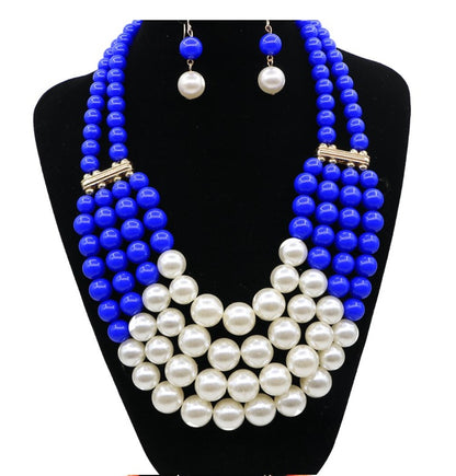 Multi Simulated Pearl Bohemian Jewelry Set - Plush Fashions Shop 