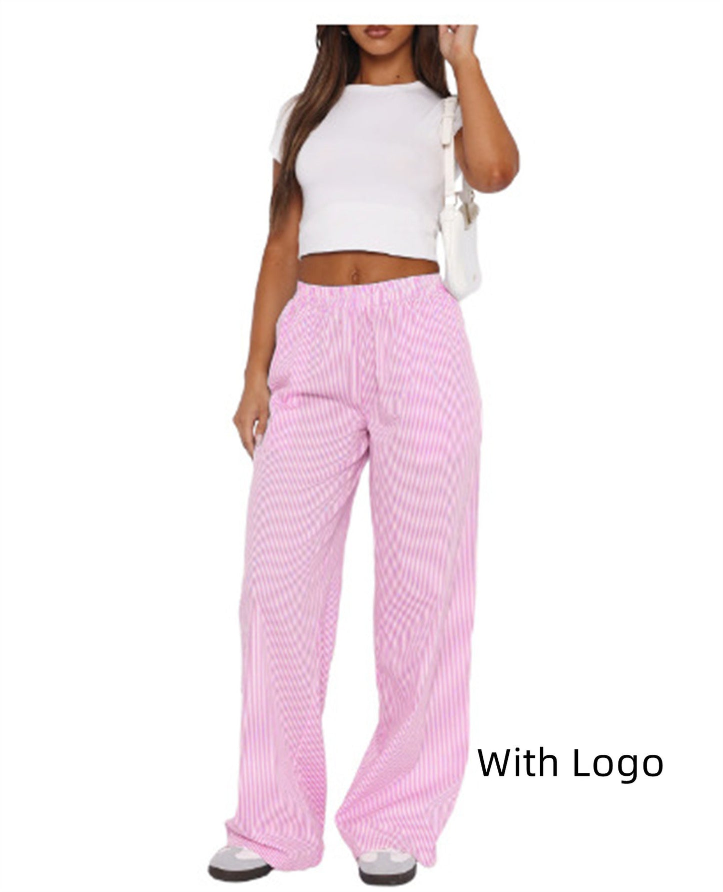 Women's Fashionable Loose High Waist Trousers - Plush Fashions Shop 