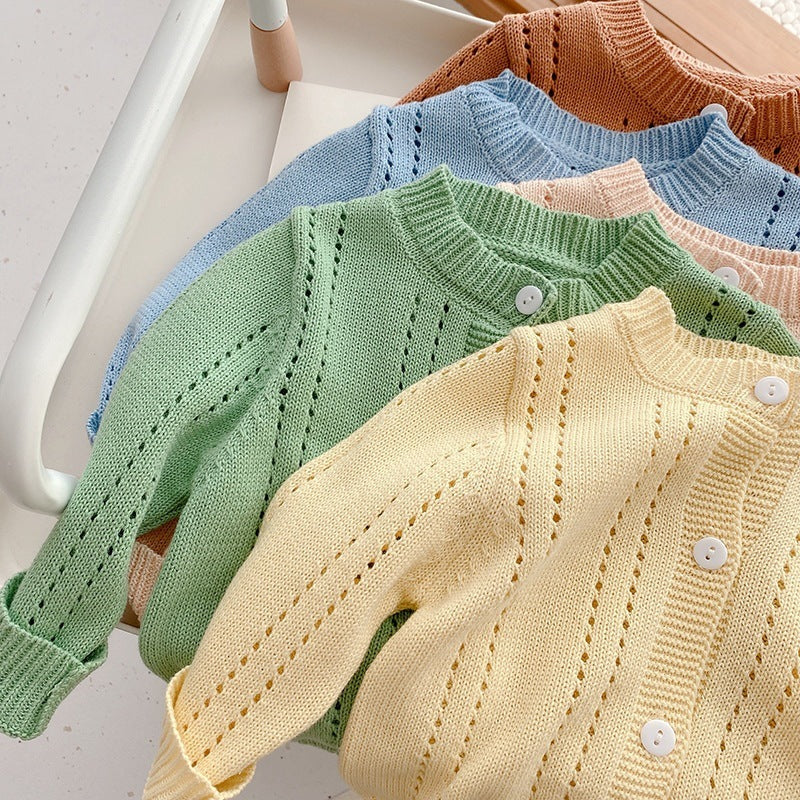 Candy Kids Baby Girls Full Sleeve Solid Knitted Sweaters - Plush Fashions Shop 