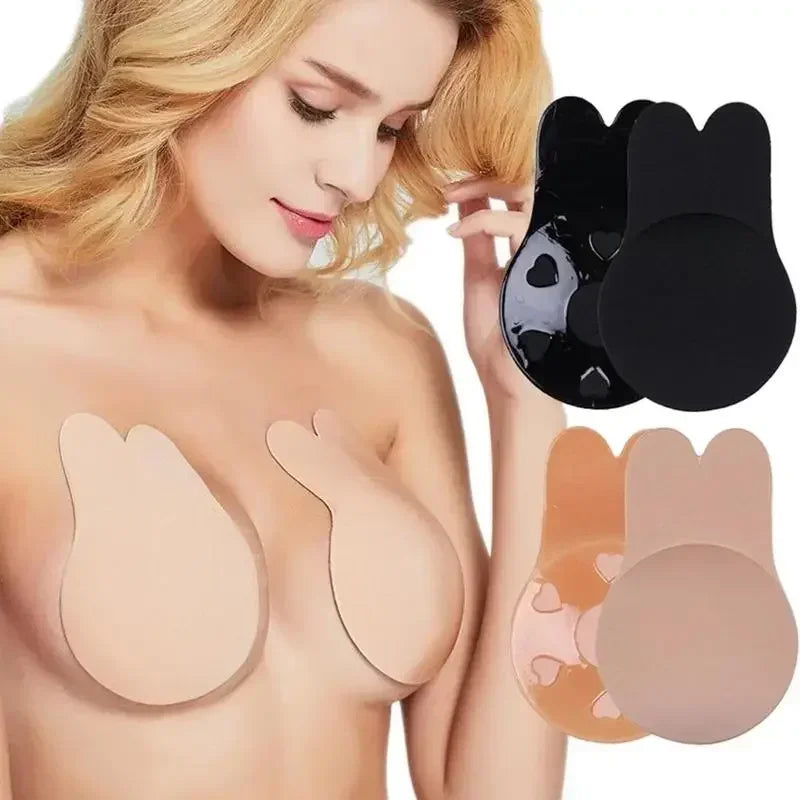 Silicone Adhesive Push-Up Bra with Reusable Breast Lift Tape