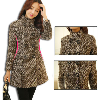 Fashion Thick Plaid woolen coat women's clothing - Plush Fashions Shop 