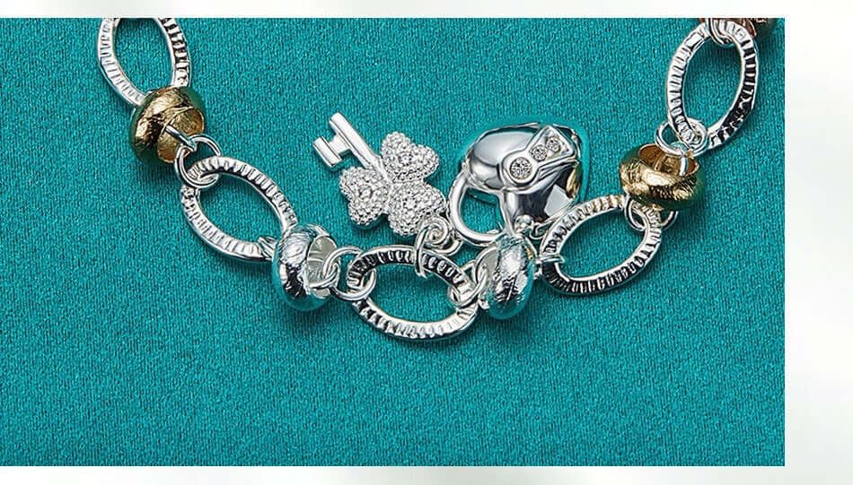 Silver Love Key Bracelet Female Jewelry - Plush Fashions Shop 