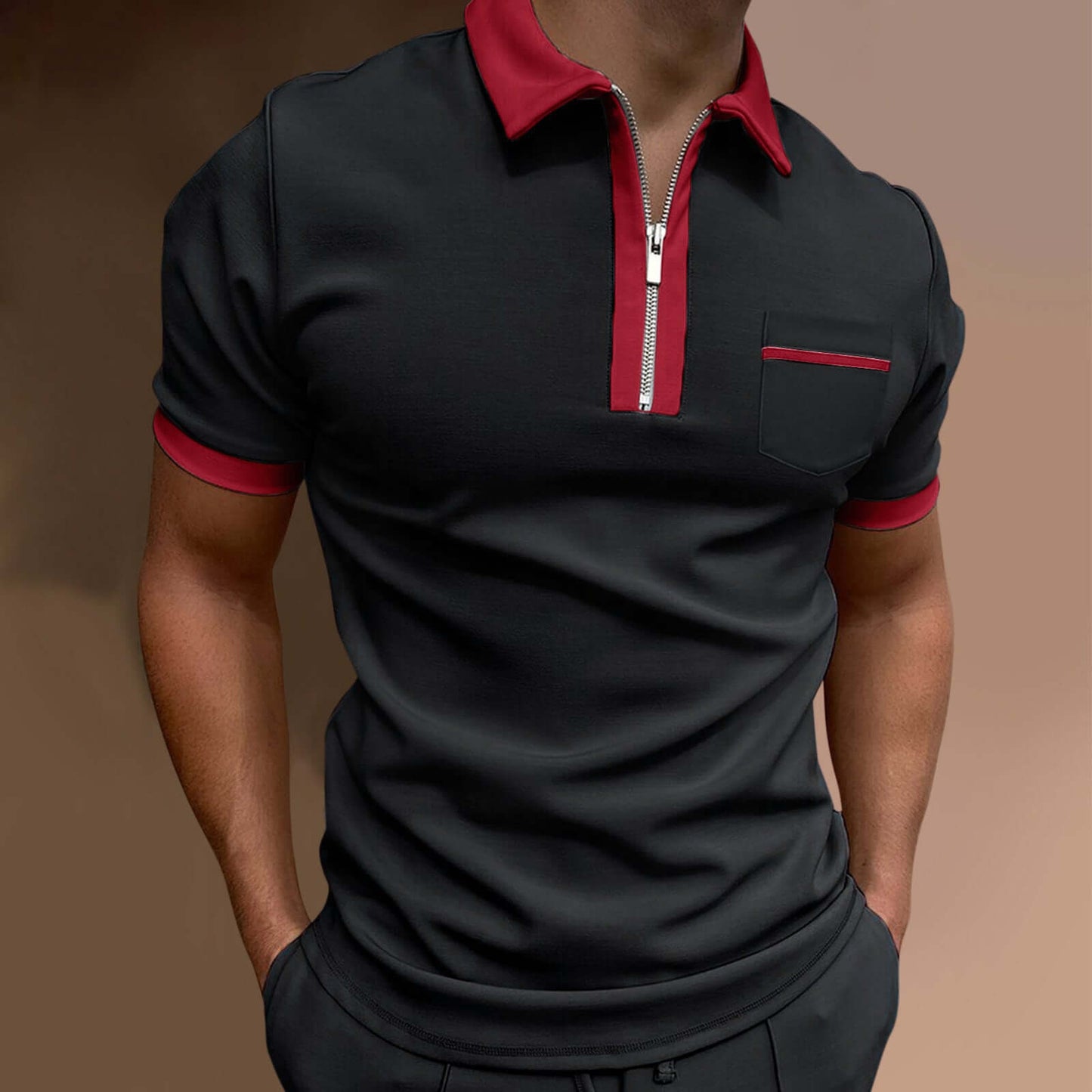 Men's Lapel Fashion Slim Pocket T-shirt - Plush Fashions Shop 