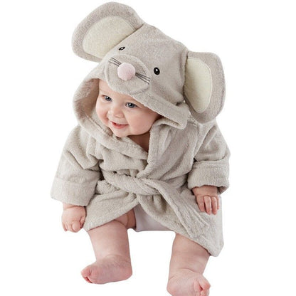 Infant Fashion Simple Cartoon Animal Bathrobe - Plush Fashions Shop 