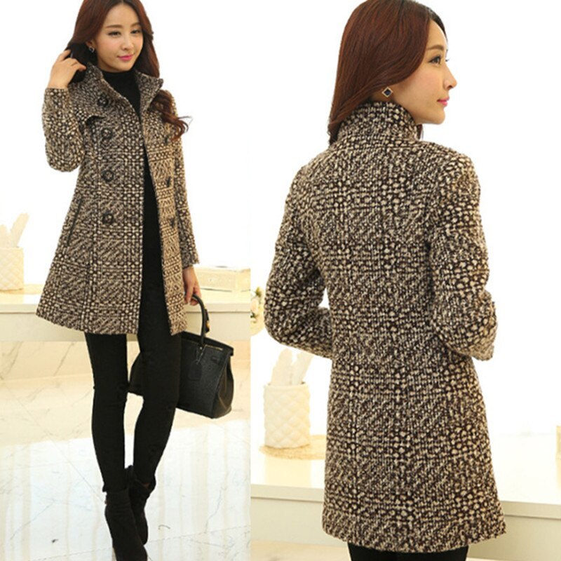 Fashion Thick Plaid woolen coat women's clothing - Plush Fashions Shop 