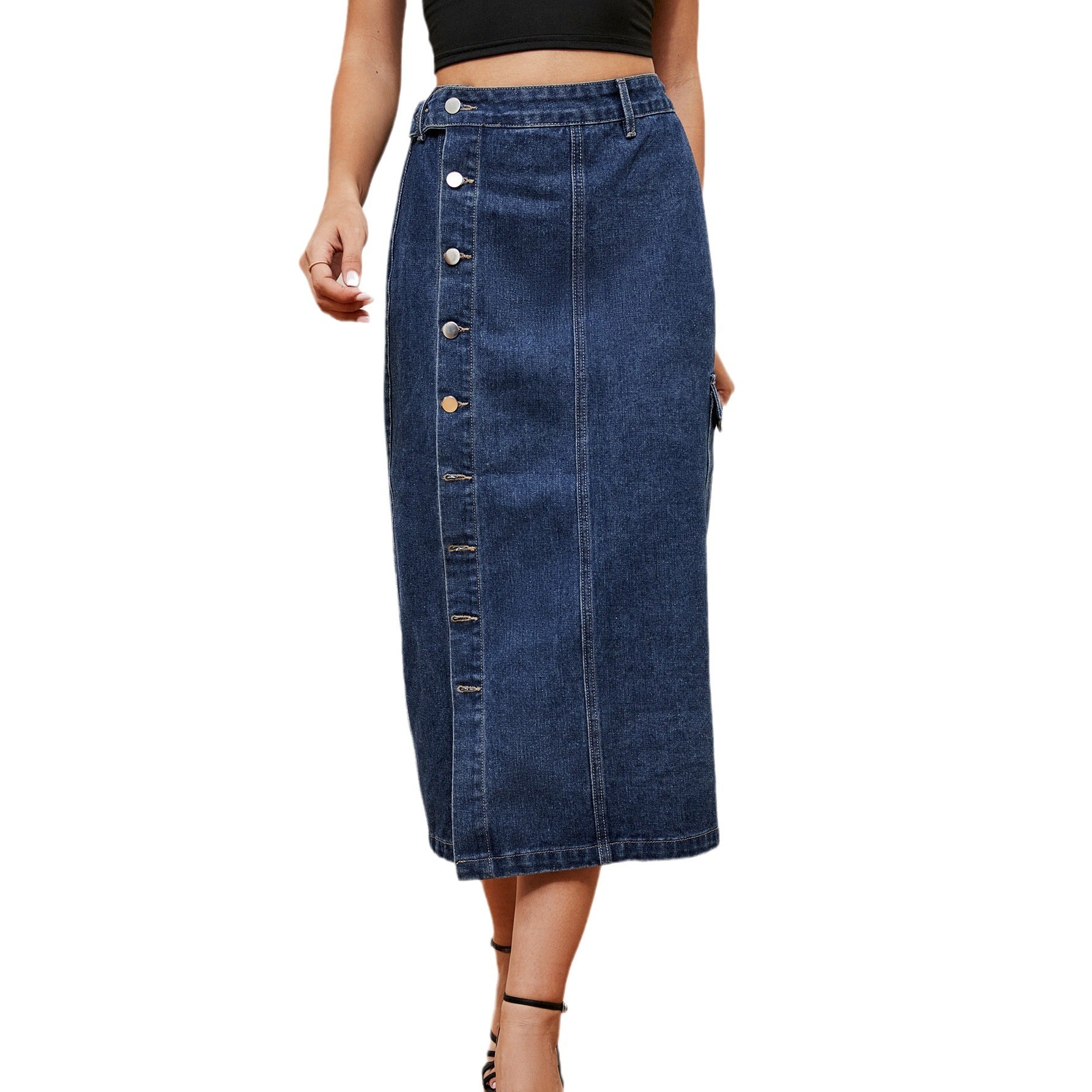 Womens Denim Cargo Pants Casual Skirt - Plush Fashions Shop 