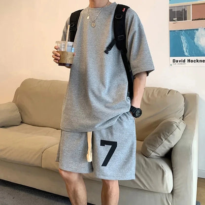 Oversized Loose Waffle Casual Jogging Suit for Men