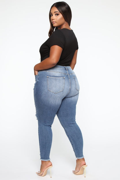 Stretch Ripped Women Plus Size Jeans Plus Size Jeans - Plush Fashions Shop 