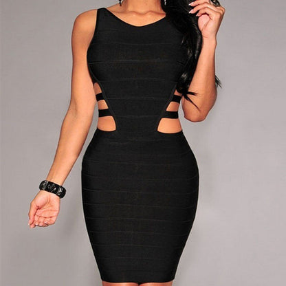 New Bandage Dresses For Women Black Sexy Sleeveless Ladies - Plush Fashions Shop 