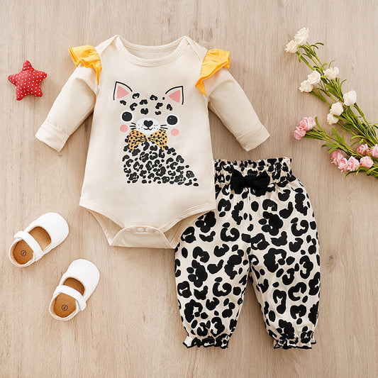 Children's One-year-old Baby And Infant Overalls Clothes Children's Spring Two-piece Suit - Plush Fashions Shop 