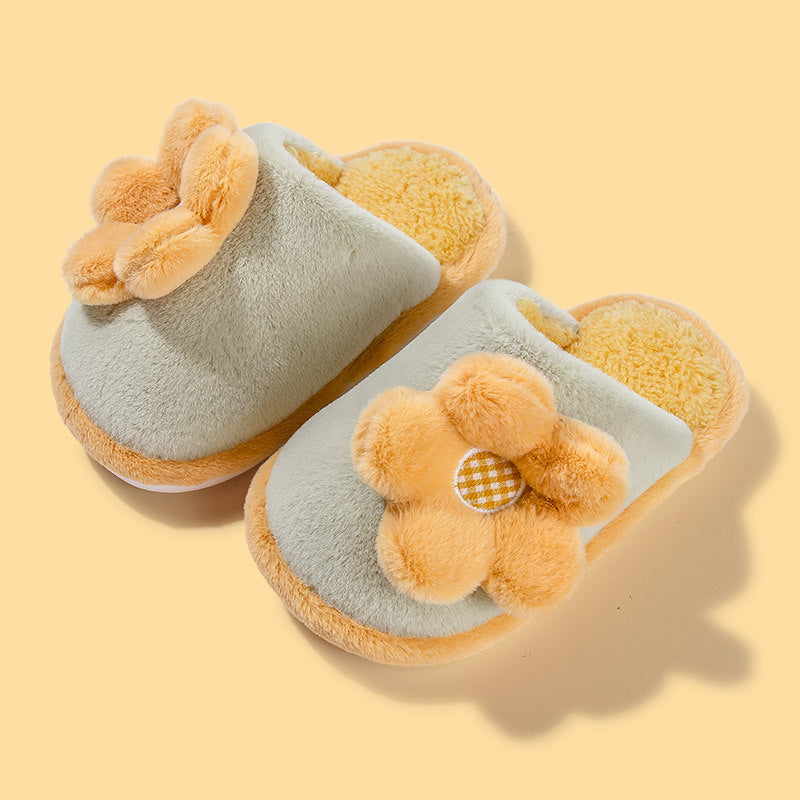 Parent-child Cute Cartoon Indoor Non-slip Soft-soled Cotton Slippers - Plush Fashions Shop 