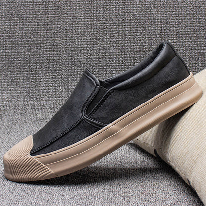 Mens Casual Leather Rubber Shoes - Plush Fashions Shop 