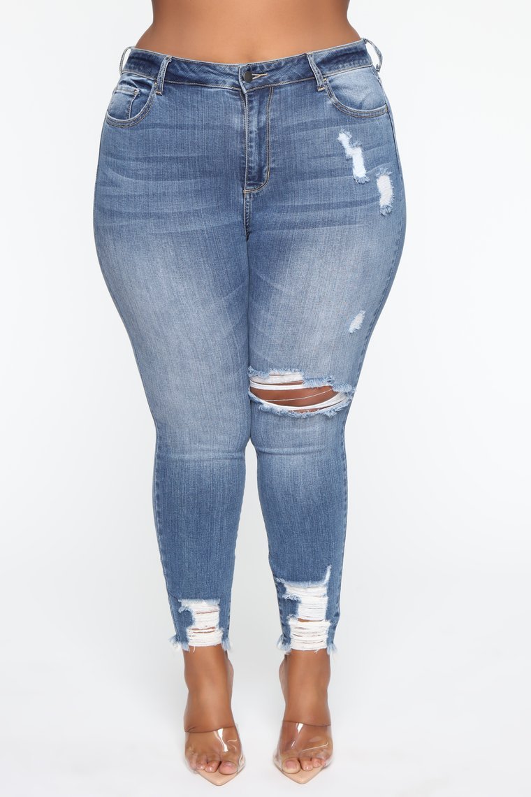 Stretch Ripped Women Plus Size Jeans Plus Size Jeans - Plush Fashions Shop 