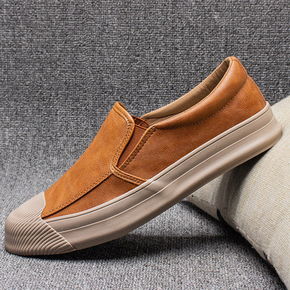 Mens Casual Leather Rubber Shoes - Plush Fashions Shop 