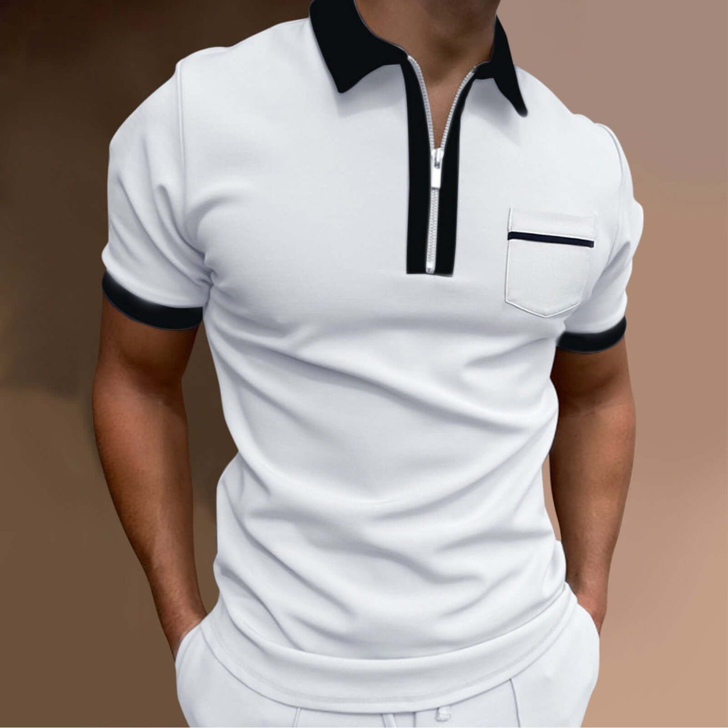 Men's Lapel Fashion Slim Pocket T-shirt - Plush Fashions Shop 