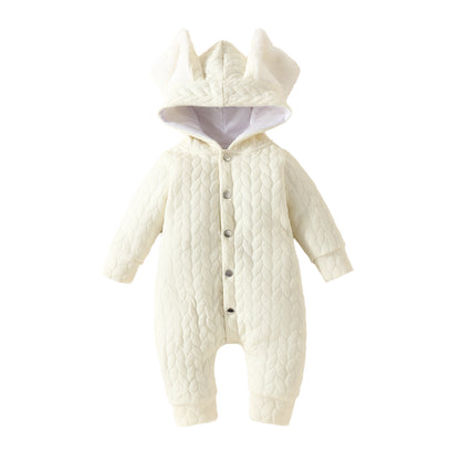 Infant Hooded Romper Outer Wear - Plush Fashions Shop 