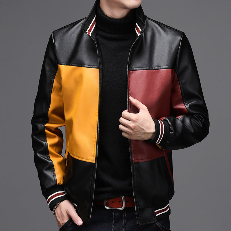 Leather men's casual jacket - Plush Fashions Shop 