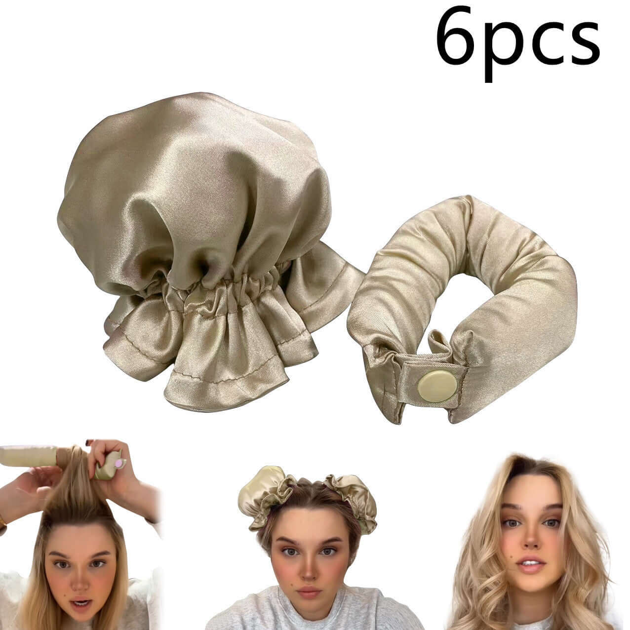 New Heatless Curl Stick With Cloth Cover Cute Ball Head Hair Curler - Plush Fashions Shop 