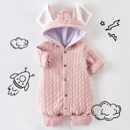 Infant Hooded Romper Outer Wear - Plush Fashions Shop 