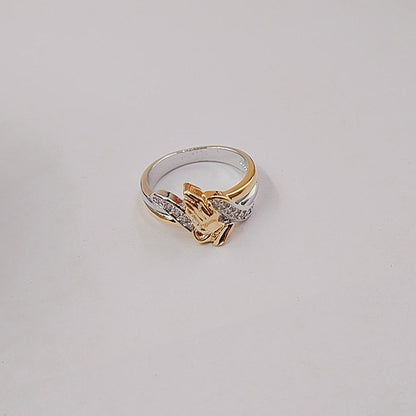 14K Gold Plated Prayer Hands Zircon Ring - Plush Fashions Shop 