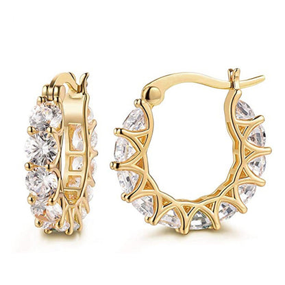 Fashion U-shaped  Earrings Full Zircon Rhinestones  Earrings - Plush Fashions Shop 