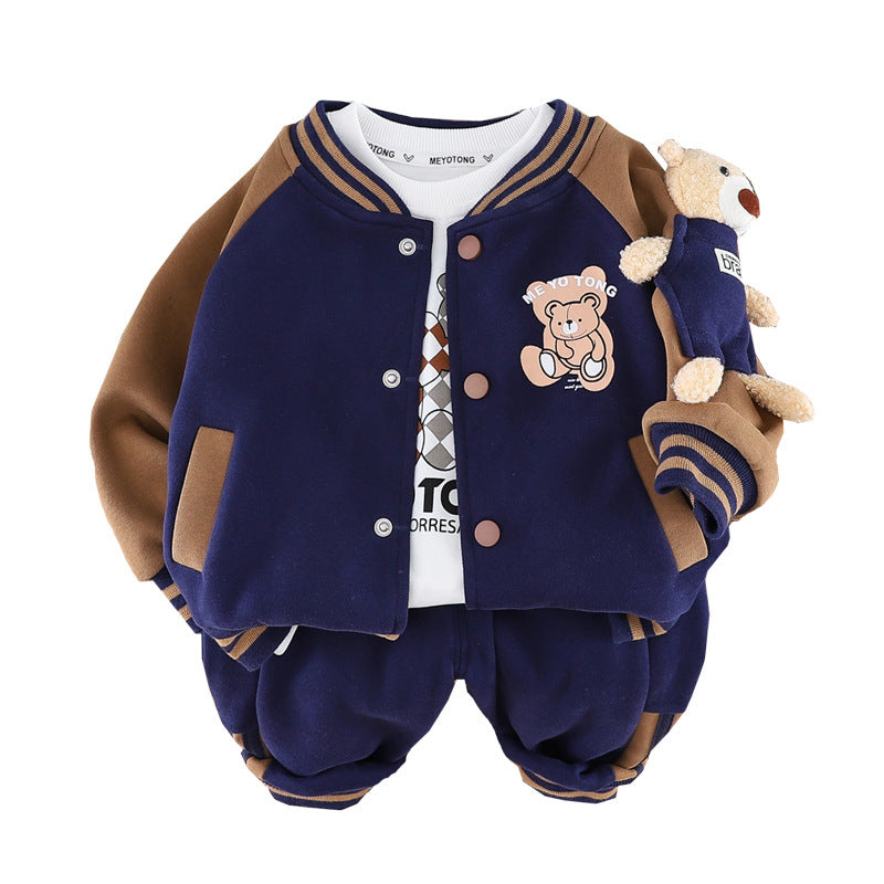 Infant Children's Jacket Three-piece Set - Plush Fashions Shop 