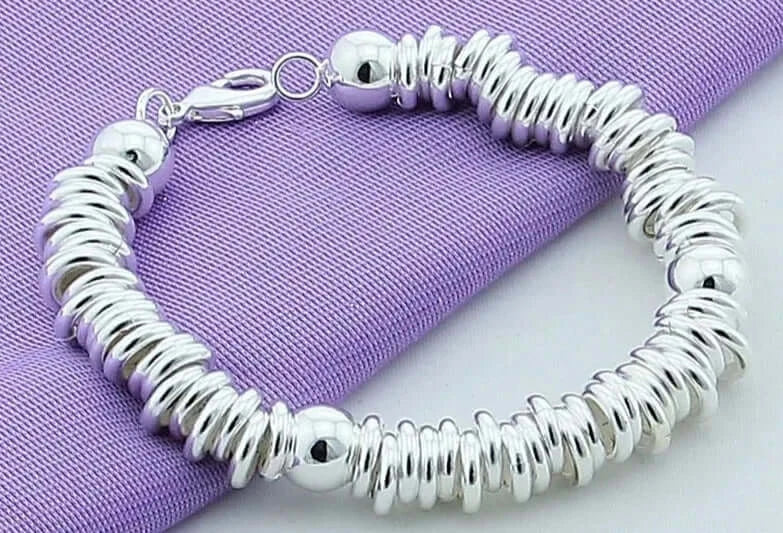 New Arrival 925 Silver Color Charm Cuff Bangle For Women - Plush Fashions Shop 