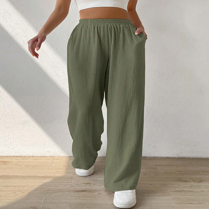 Women's Fashion Casual Loose Straight Casual Pants - Plush Fashions Shop 