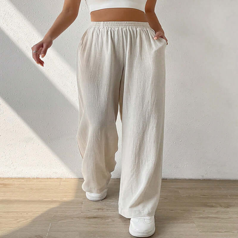 Women's Fashion Casual Loose Straight Casual Pants - Plush Fashions Shop 