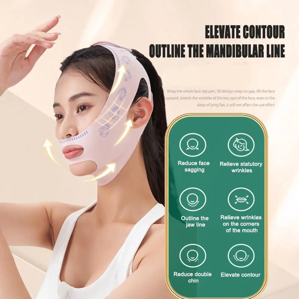 Women's Chin Cheek Slimming Bandage V Shaper V Line Lifting Mask - Plush Fashions Shop 