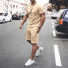 Casual Youth Thin Round Neck Short Sleeve T-shirt Casual Sports Suit - Plush Fashions Shop 