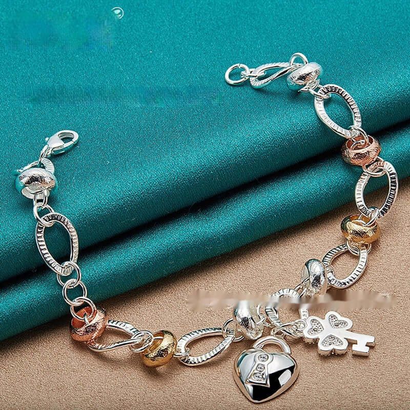 Silver Love Key Bracelet Female Jewelry - Plush Fashions Shop 