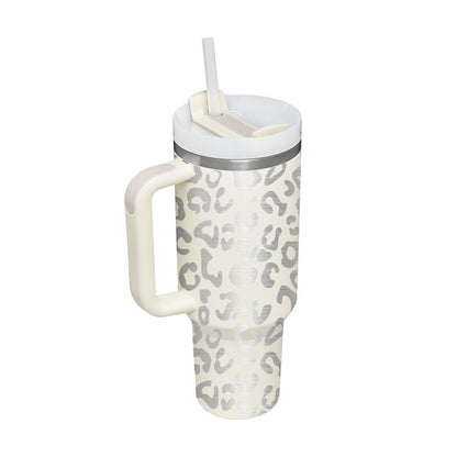 40 Oz Tumbler Straw Insulated, Stainless Steel Spill Proof Vacuum Coffee Cup