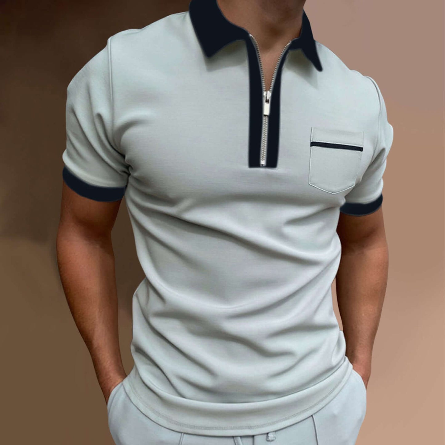 Men's Lapel Fashion Slim Pocket T-shirt - Plush Fashions Shop 