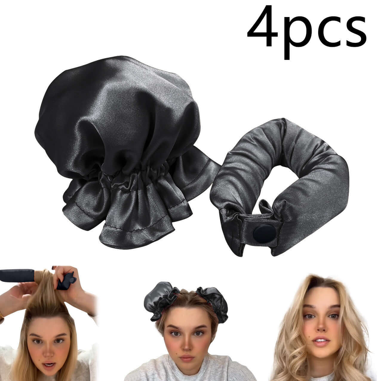 New Heatless Curl Stick With Cloth Cover Cute Ball Head Hair Curler - Plush Fashions Shop 