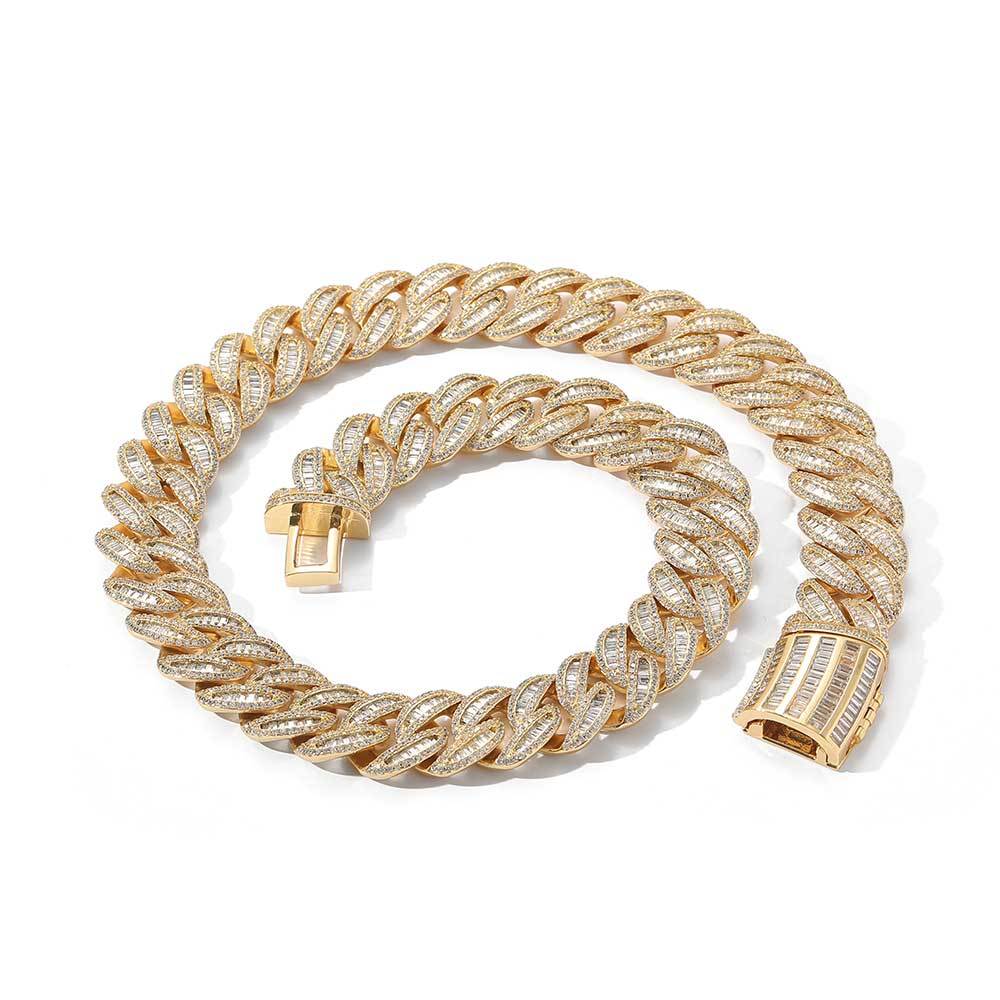 Miami Buckle Cuban Chain Real Gold Plating Bracelet - Plush Fashions Shop 