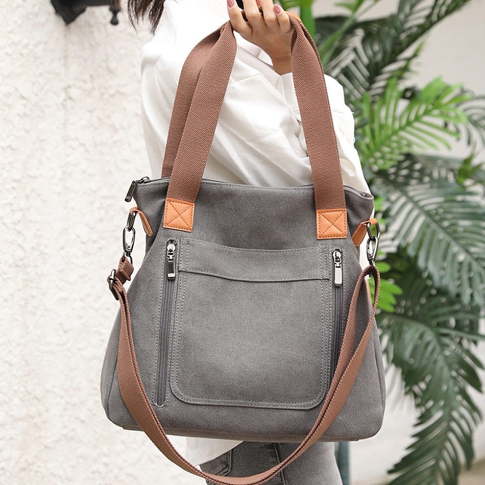 Women Large-capacity Canvas Casual Shoulder Bags