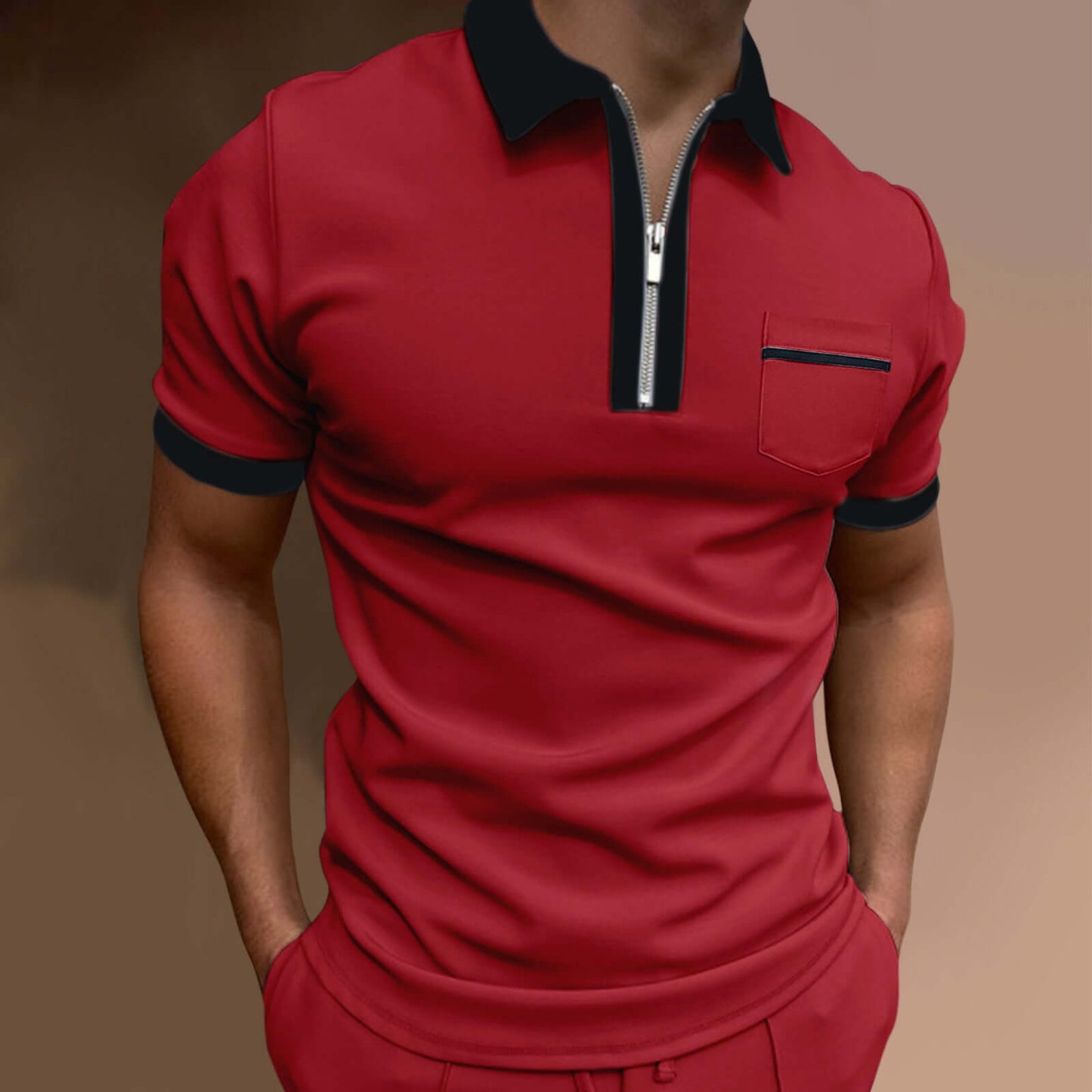 Men's Lapel Fashion Slim Pocket T-shirt - Plush Fashions Shop 