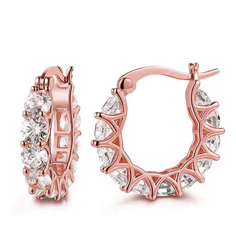 Fashion U-shaped  Earrings Full Zircon Rhinestones  Earrings - Plush Fashions Shop 