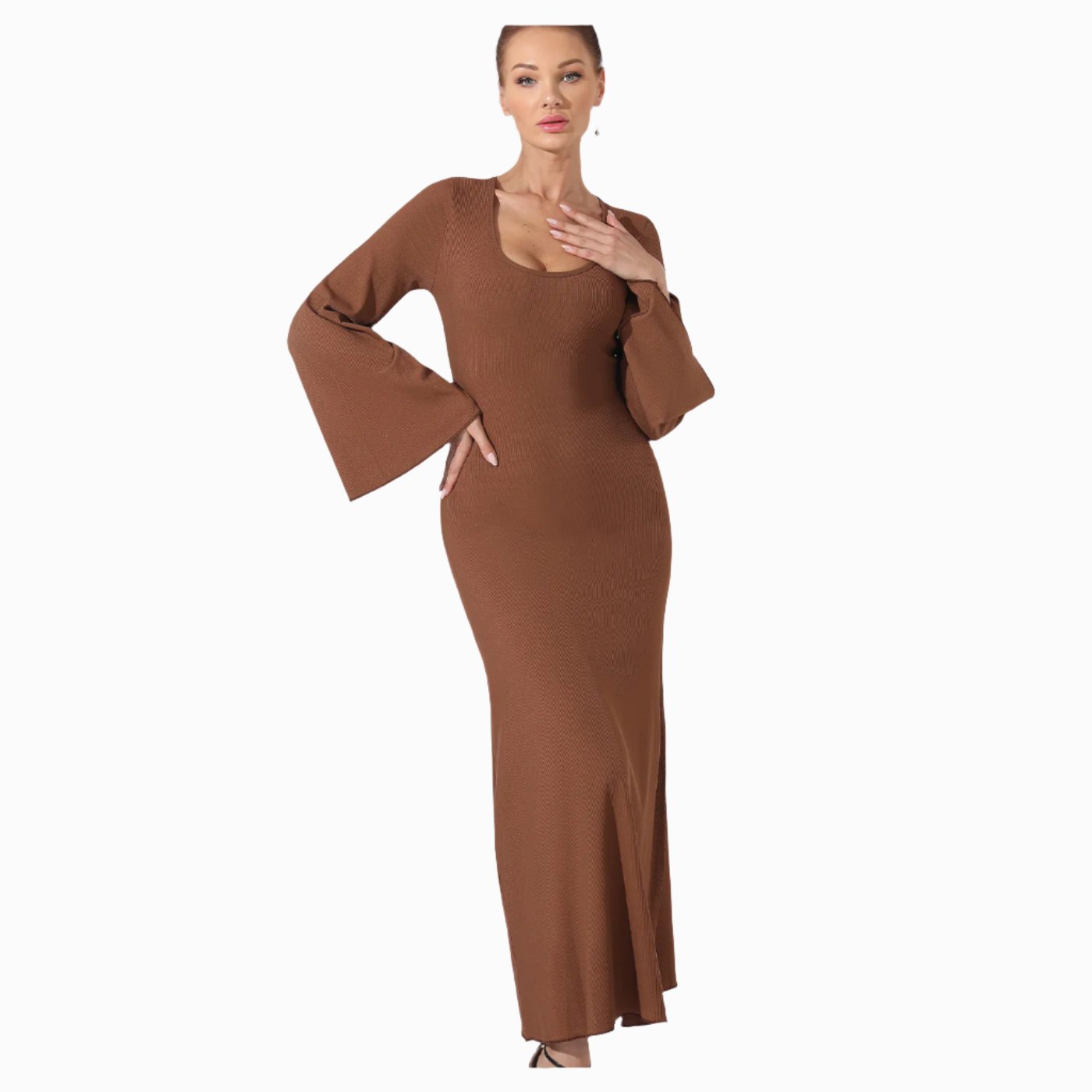 Women's Fashion Simple Solid Color Dress - Plush Fashions Shop 