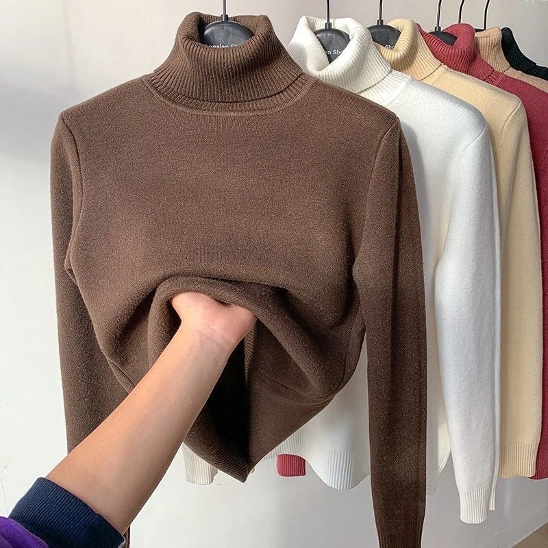 Women Elegant Thick Lined Warm Sweater - Plush Fashions Shop 