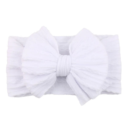 Newborn Solid Cable Baby Bow Headband for Child - Plush Fashions Shop 