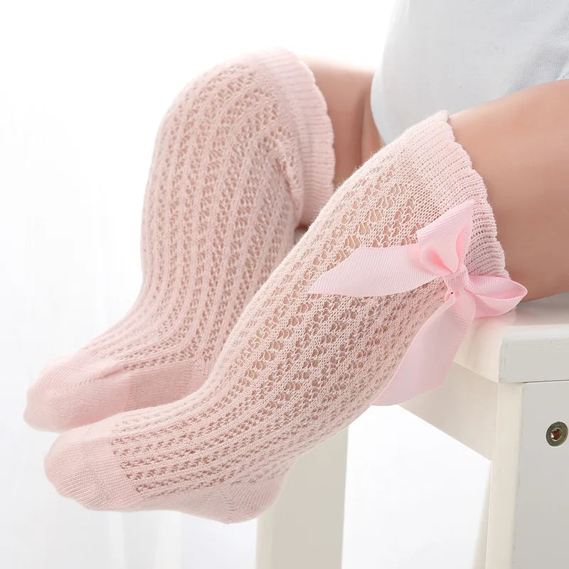 Baby Girls Long Bow Sock - Plush Fashions Shop 